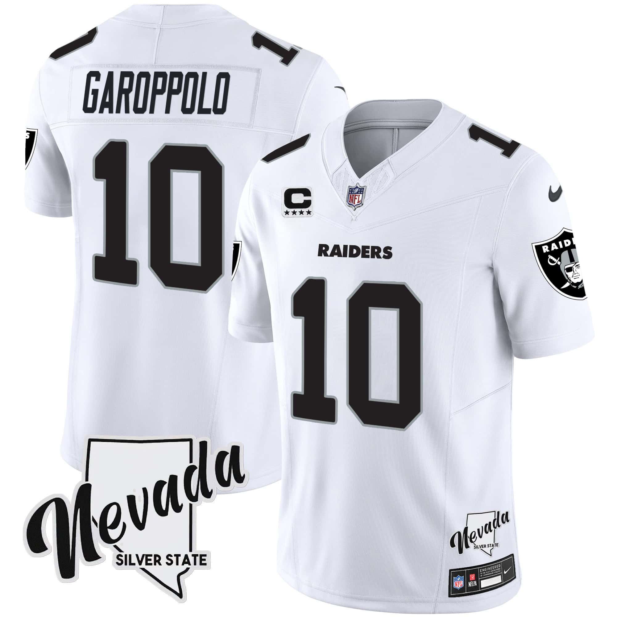 Men Oakland Raiders #10 Garoppo White 2024 Nike Nevada Silver State Patch Vapor NFL Jersey->indianapolis colts->NFL Jersey